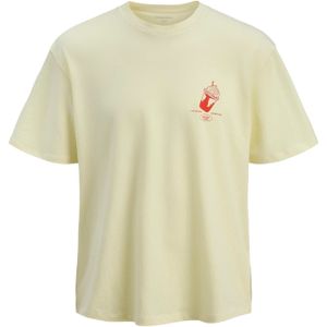 JACK & JONES Shirt  pasteelgeel / rood