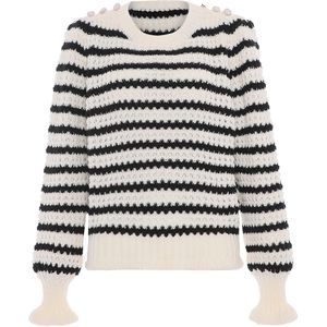 faina Trui  zwart / wolwit