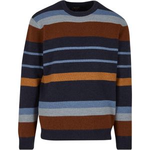 INDICODE JEANS Trui 'Kram'  navy / bruin / lichtgrijs / oranje