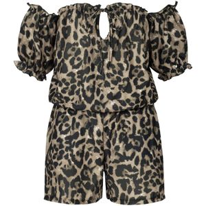 Cloud5ive - Jumpsuit - Bruin - Dierenprint - Kwartmouw - Kort