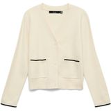 VERO MODA Gebreid vest 'VMGold'  crème / zwart