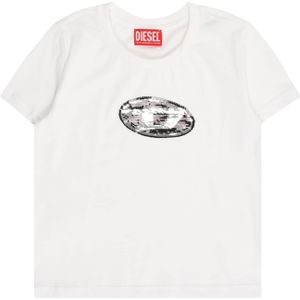 DIESEL Shirt  zwart / zilver / wit