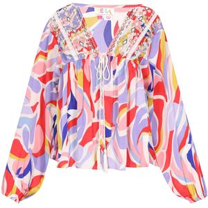 IZIA Blouse 'Fashion Look'  lichtlila / rosa / rood / wit