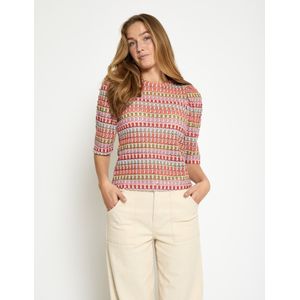 Peppercorn Trui 'Bika'  groen / lila / pink / wit