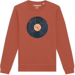 Watapparel Sweatshirt ' Broken Vinyl '  donkerblauw / lichtbruin / geel