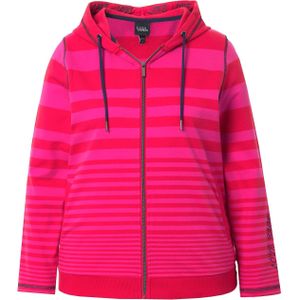Ulla Popken - Sweatvest - Pink / Rood / Zwart