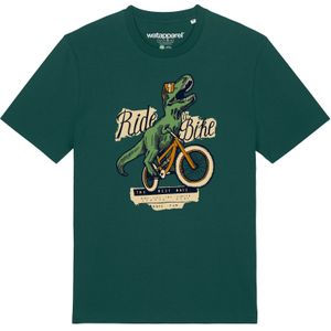 Watapparel Shirt 'T-Rex Fahrrad'  beige / lichtbruin / donkergroen / zwart