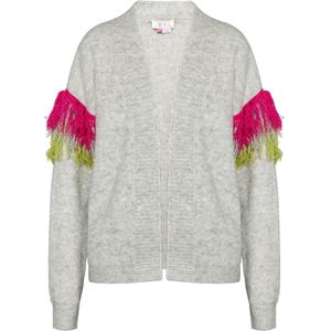 IZIA Gebreid vest 'Hoona'  citroengeel / grijs gemêleerd / pink