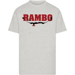 F4NT4STIC Shirt 'Rambo'  grijs gemêleerd / rood / zwart
