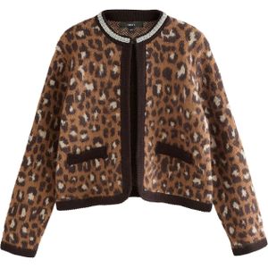 Next Gebreid vest  lichtbeige / bruin / cognac