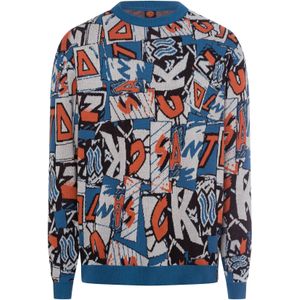 Santa Cruz Trui  blauw / grijs / oranje / zwart