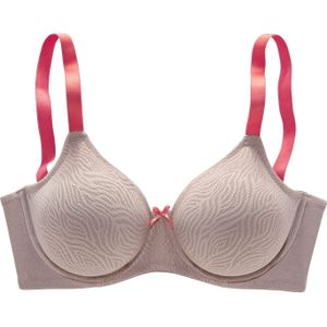 Nuance - Minimizer-bh - Zand/Cranberry - Met Beugel - Gedessineerde Jacquard