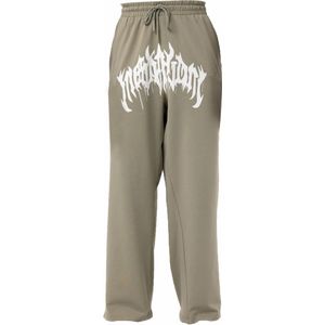 VAMOS CLO Broek  olijfgroen / wit