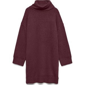 Vero Moda - VMAQUARIUS LS ROLLNECK SHORT DRESS - Gebreide Jurk - Winetasting