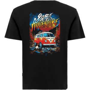 Oldskull Shirt 'Retro Roadtrip Logo Graphic'  zwart