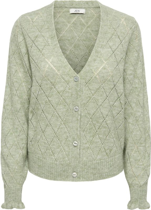 JDY - LETTY - Gebreid Vest - Lichtgroen