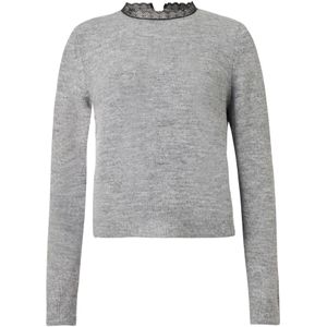 Onltammy - Gebreide Pullover - O-hals - Lange Mouwen - Kanten Detail