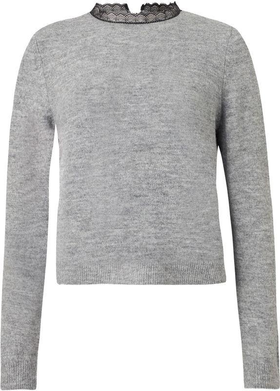 Onltammy - Gebreide Pullover - O-hals - Lange Mouwen - Kanten Detail