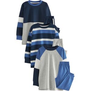 Next Nachtkledij  blauw / nachtblauw / grijs gemêleerd / wit