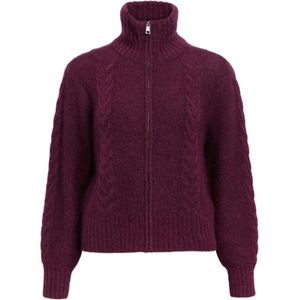 OBJECT Gebreid vest 'OBJNETE'  aubergine