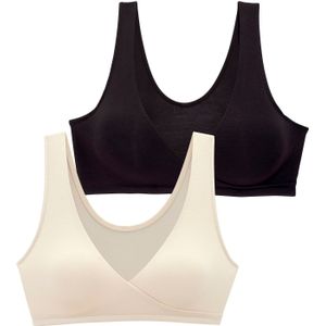 PETITE FLEUR - Voedingsbh - Crème / Zwart - 2 Pack