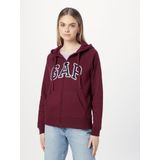 GAP Dames Logo Hoodie Hooded Full Zip Sweatshirt, Ruby Wijn, L