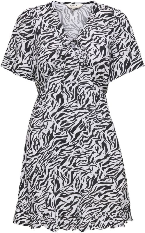 Onljennie - Korte Jurk - V-Hals - Korte Mouwen - Regular Fit