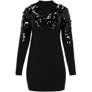 faina Gebreide jurk  zwart