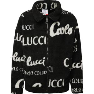 Carlo Colucci - Fleece Jas - Zwart - Offwhite