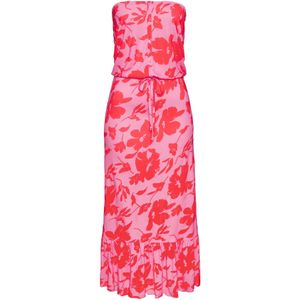 LASCANA - Zomerjurk - Pink/Rood - Jersey - Mouwloos - Maxi Lengte
