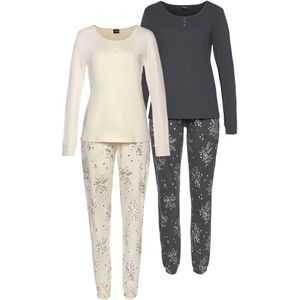 Vivance - Dreams - Pyjama - Antraciet en Crème - 4-delig - Set van 2