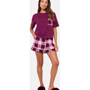 Lipsy Korte pyjama  wijnrood / wit