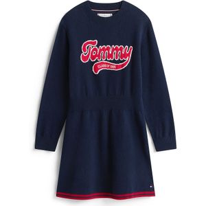 TOMMY HILFIGER Jurk 'Varsity Intarsia'  donkerblauw / rood