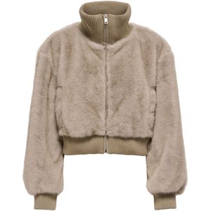 Onlwicki - Jas - Hoge Hals - Lange Mouwen - Geribde Manchetten - Ritssluiting