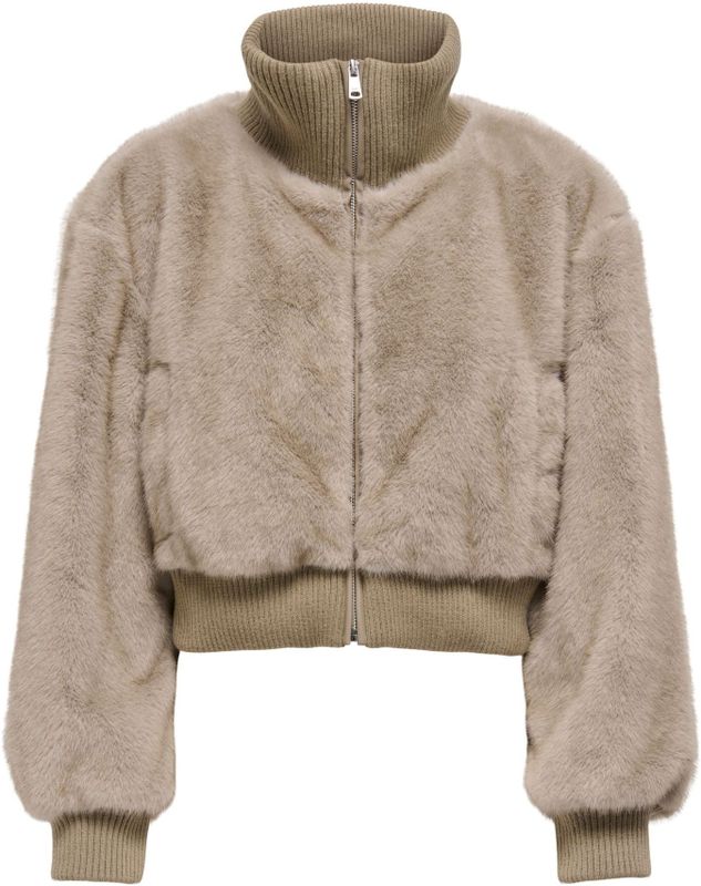 Onlwicki - Jas - Hoge Hals - Lange Mouwen - Geribde Manchetten - Ritssluiting