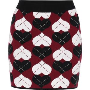 myMo ROCKS Rok  bourgogne / zwart / wit