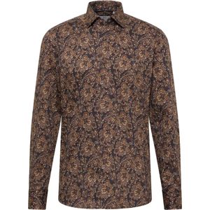 Eterna - Overhemd - Donkerbruin - Slim fit - NON IRON (strijkvrij)
