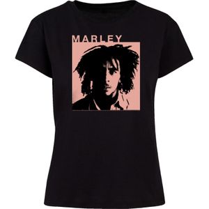 F4NT4STIC Shirt 'Bob Marley Reggae Music by Rock Off'  pink / zwart