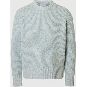 Relaxed fit wollen pullover met extra brede schouders, model 'CHICAGO'