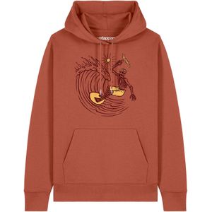Watapparel Sweatshirt ' Surfing for life '  lichtbruin / geel