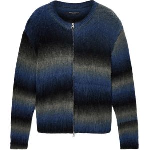 AllSaints Gebreid vest 'HALLEY'  blauw / grijs / zwart