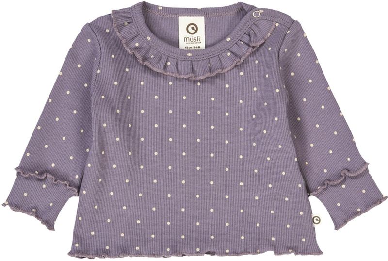 Müsli by GREEN COTTON - Shirt - Lila - Ronde Hals - Lange Mouw