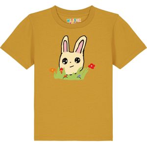 watabout.kids Shirt 'Osterhase Mit Blumen'  oker / lichtgeel / lichtgroen / zwart