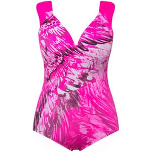 Ulla Popken Badpak  pink / zwart / wit