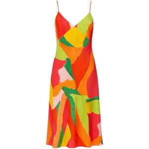 For You Moda Jurk  geel / groen / lichtgroen / donkeroranje / rosa / rood