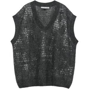 Adolfo Dominguez Bodywarmer  donkergrijs / wit