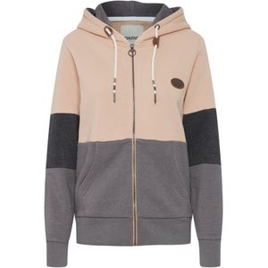 Oxmo Sweatvest 'Kate'  grijs / rosa / zwart