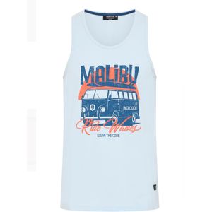 INDICODE JEANS Shirt 'Danis'  blauw / lichtblauw / oranje