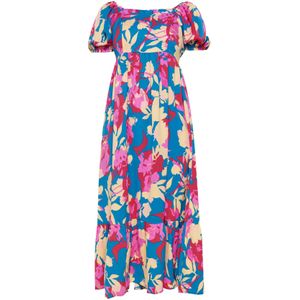 FELIPA Jurk 'Spring Summer'  crème / blauw / pink / rood