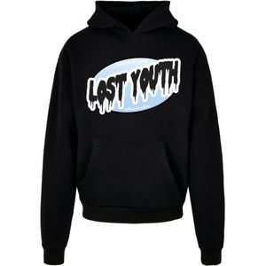 Lost Youth Sweatshirt 'Invest'  lichtblauw / zwart / wit